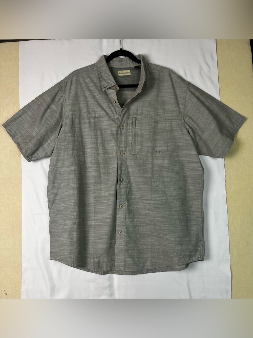 Hobbs Creek Men's XL Short-Sleeve Ventilated Button-Down Shirt Gray Outdoors